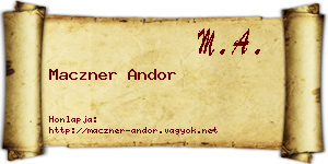 Maczner Andor névjegykártya