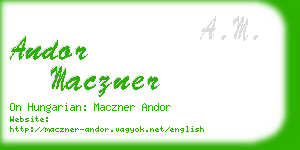 andor maczner business card